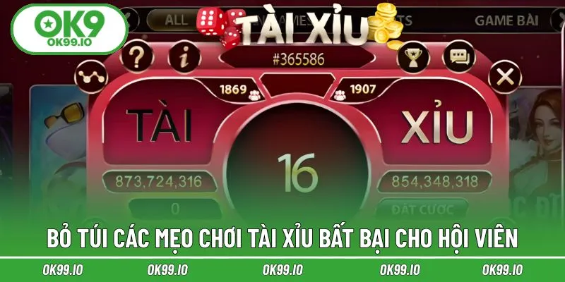 Bỏ túi các mẹo chơi Tài Xỉu bất bại cho hội viên