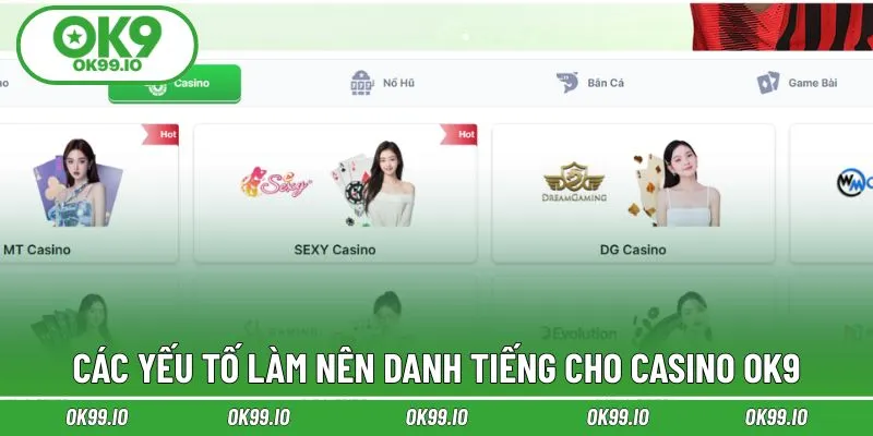 Ưu thế mạnh mẽ giúp casino OK9 thu hút hội viên 